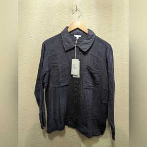 NWT S Calme by Johnny Was Grey Long Sleeve Shacket